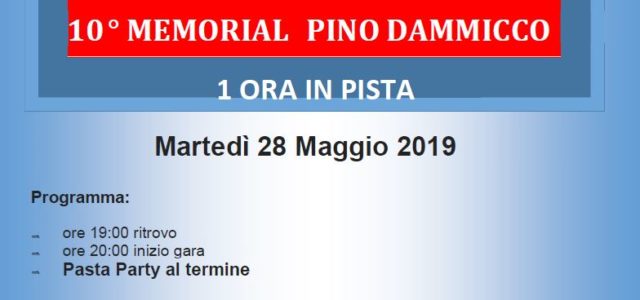 Purtroppo per le condizioni climatiche avverse Martedì 28 siamo costretti a rimandare il Memorial Dammicco a Martedì 4(stessi orari) Appuntamento per: Martedì 28 Maggio 2019 – Ore 19.00 —> Rimandato […]